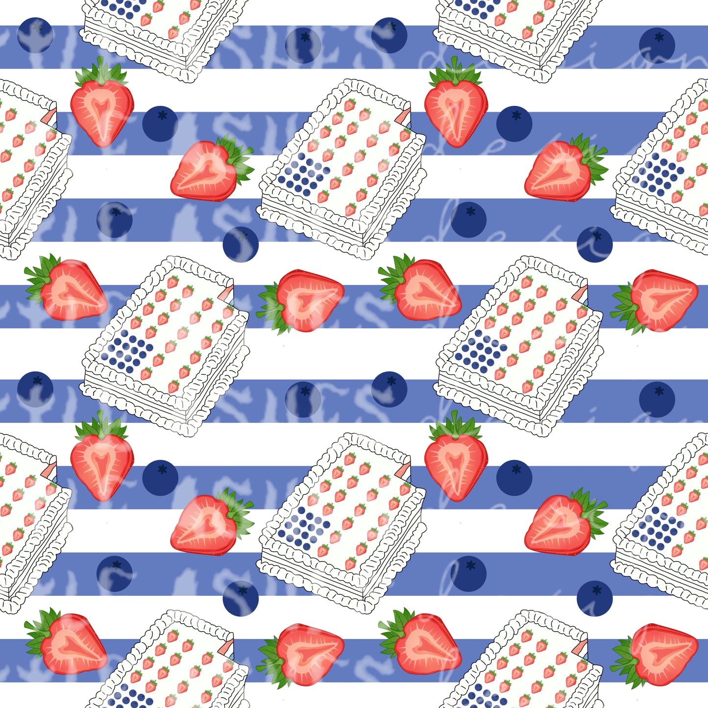 Blue stripes and fruit cake