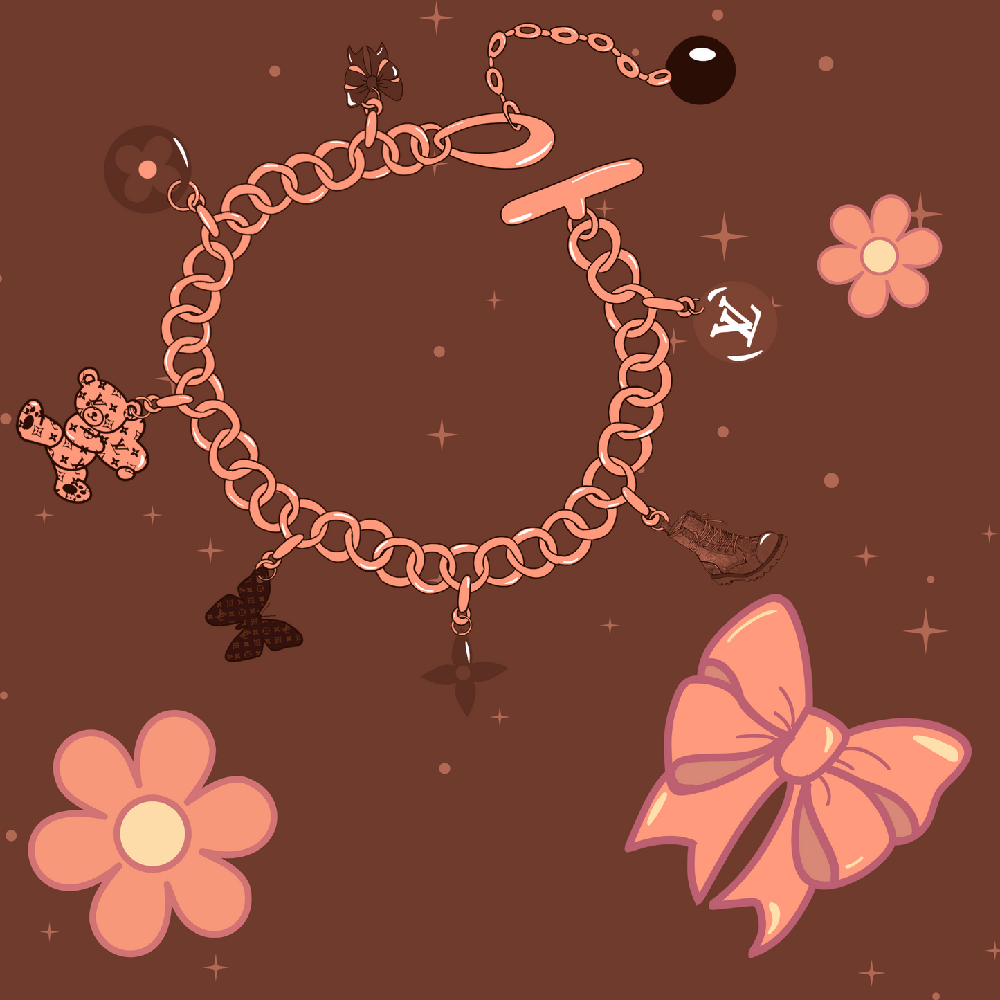 Brown peachy bracelet