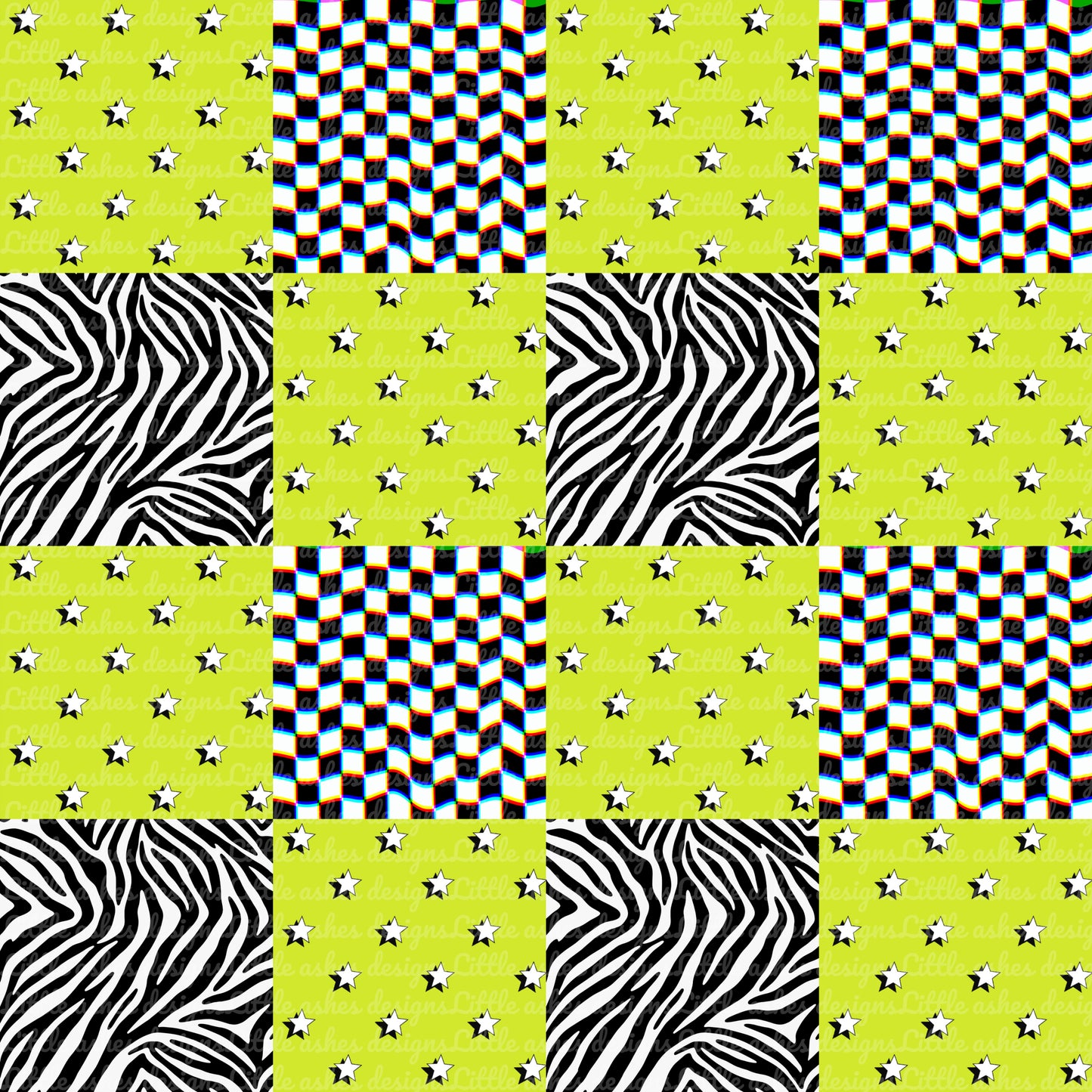 Lime Retro Check Seamless