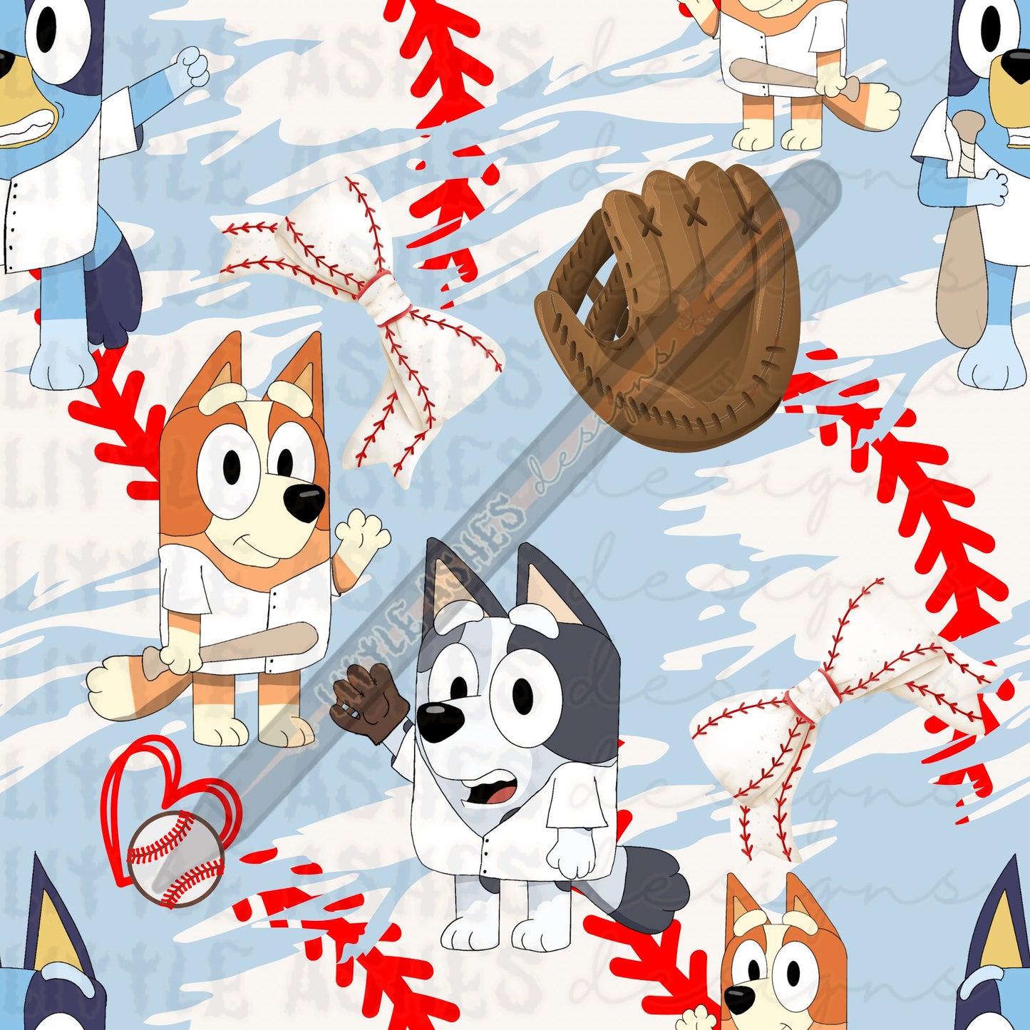 Baseball dogs and bows