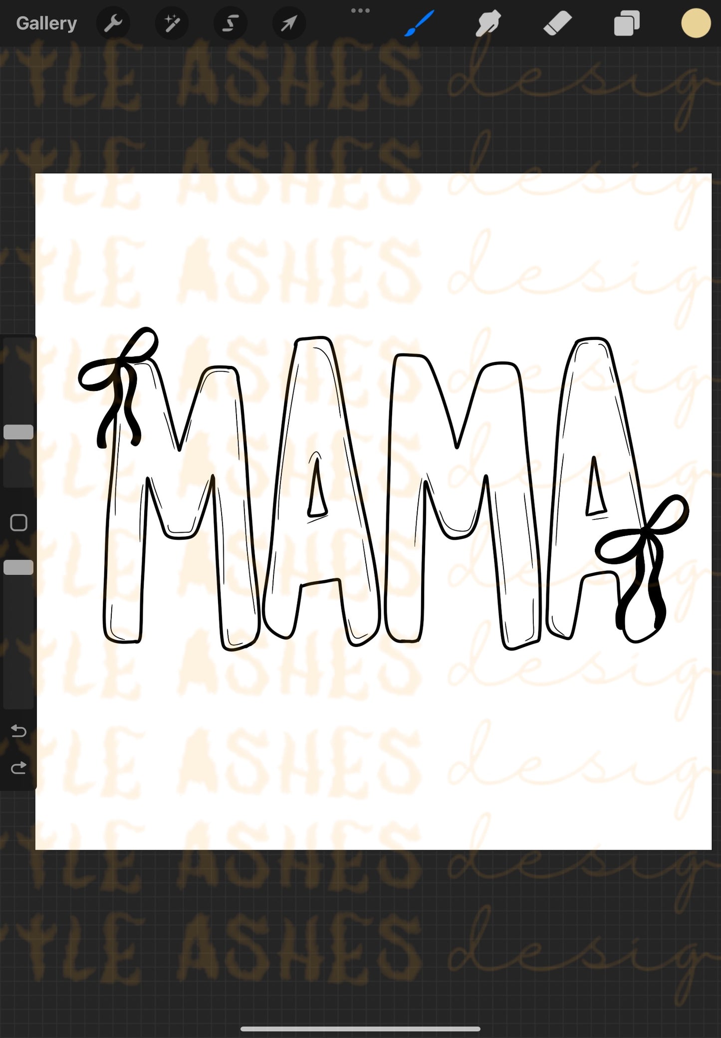 Mama editable procreate template
