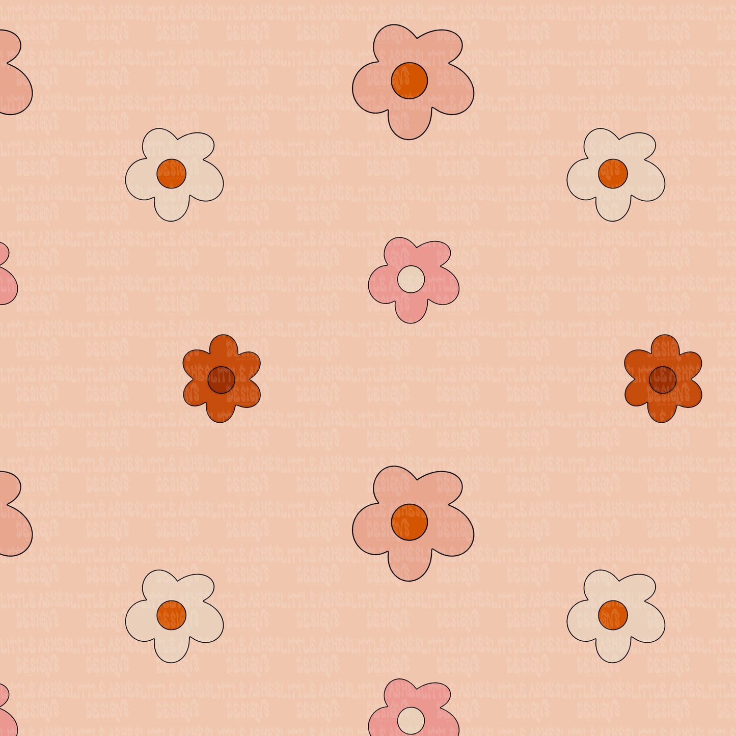 Tan Floral retro Seamless