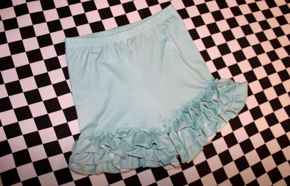 Blue Ruffle Shorts