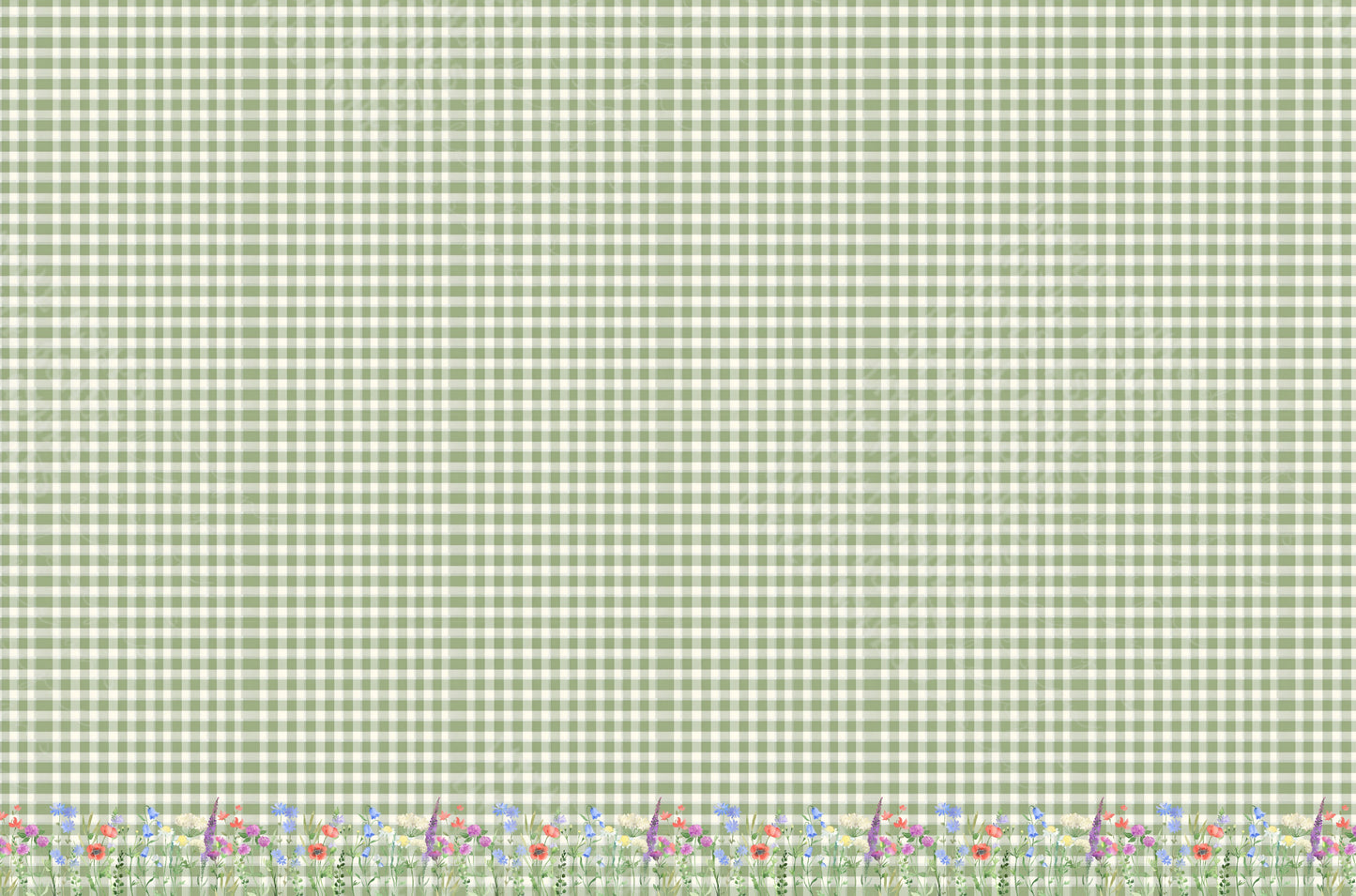 Gingham floral panel
