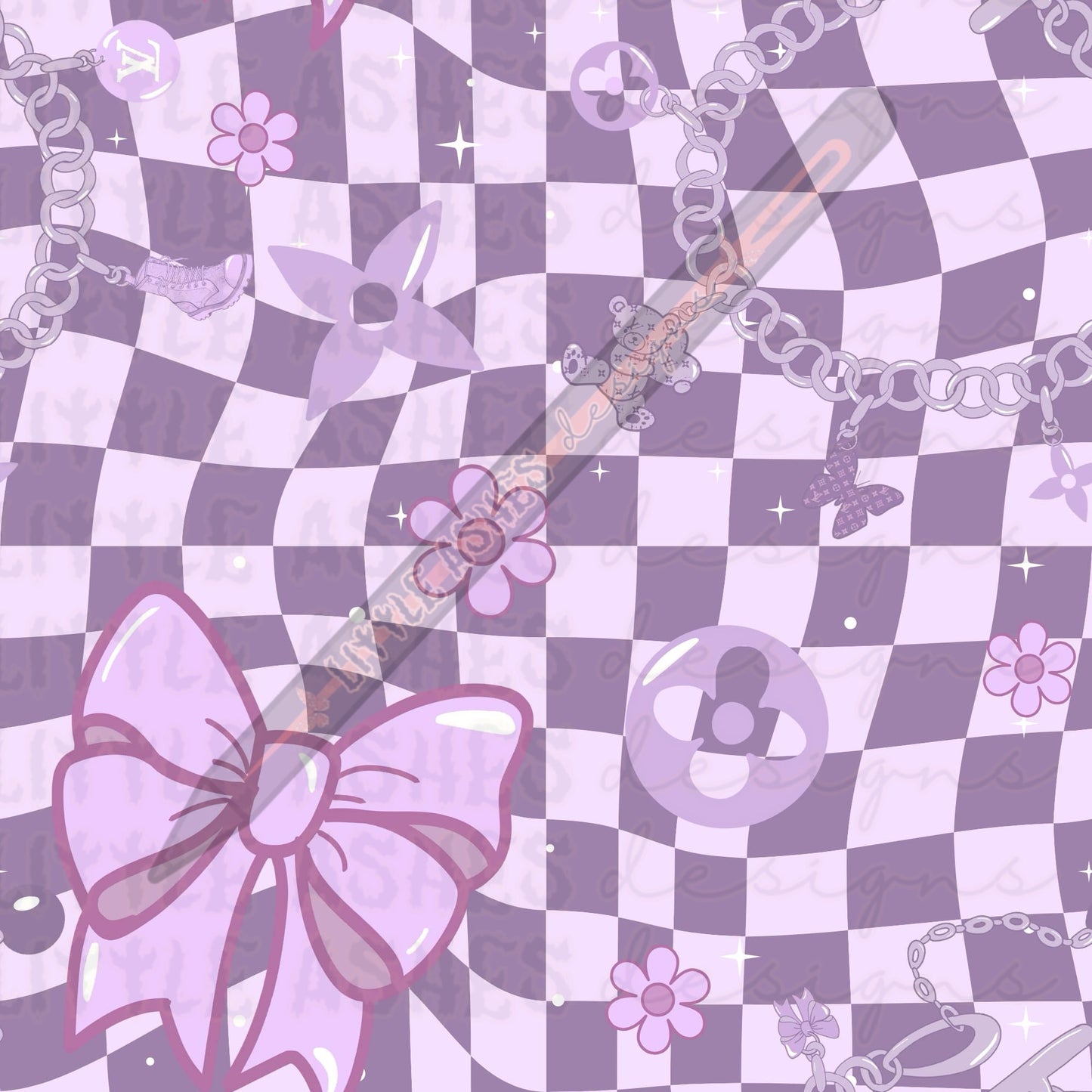 Lilac checkered bracelet