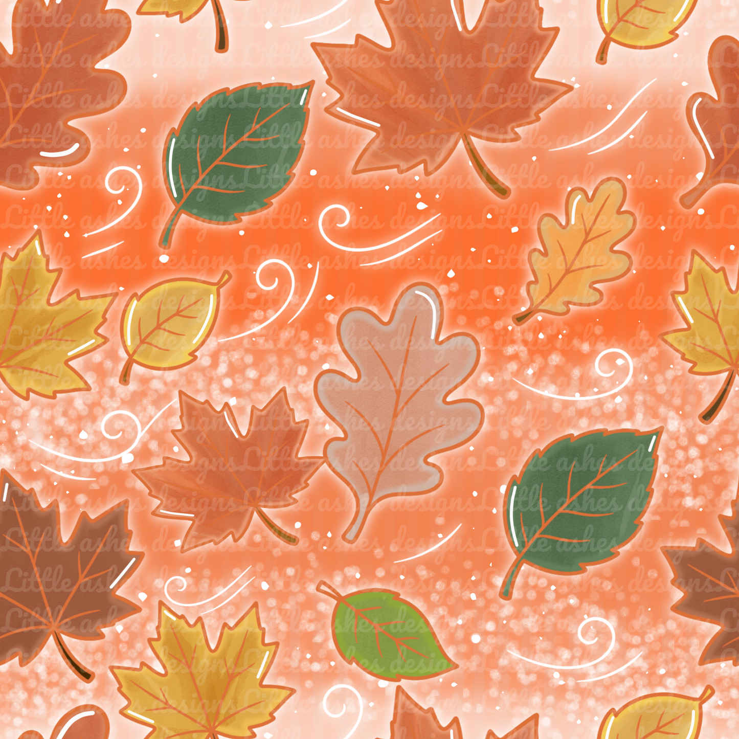 Fall leaves with glitter