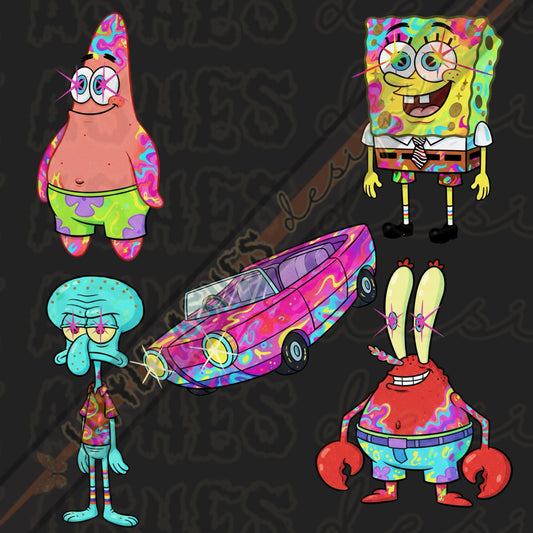 Lisa-frank style spongebob clipart