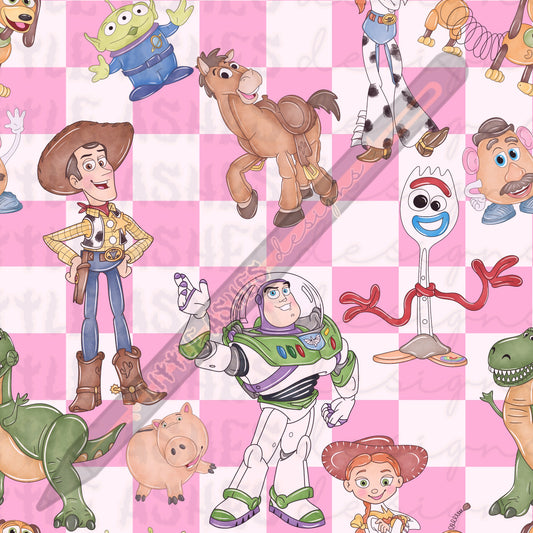Pink checkered toys