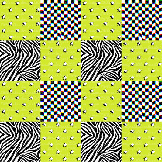 Lime Retro Check Seamless