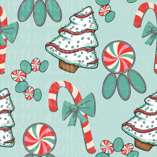 Christmas trees and candy