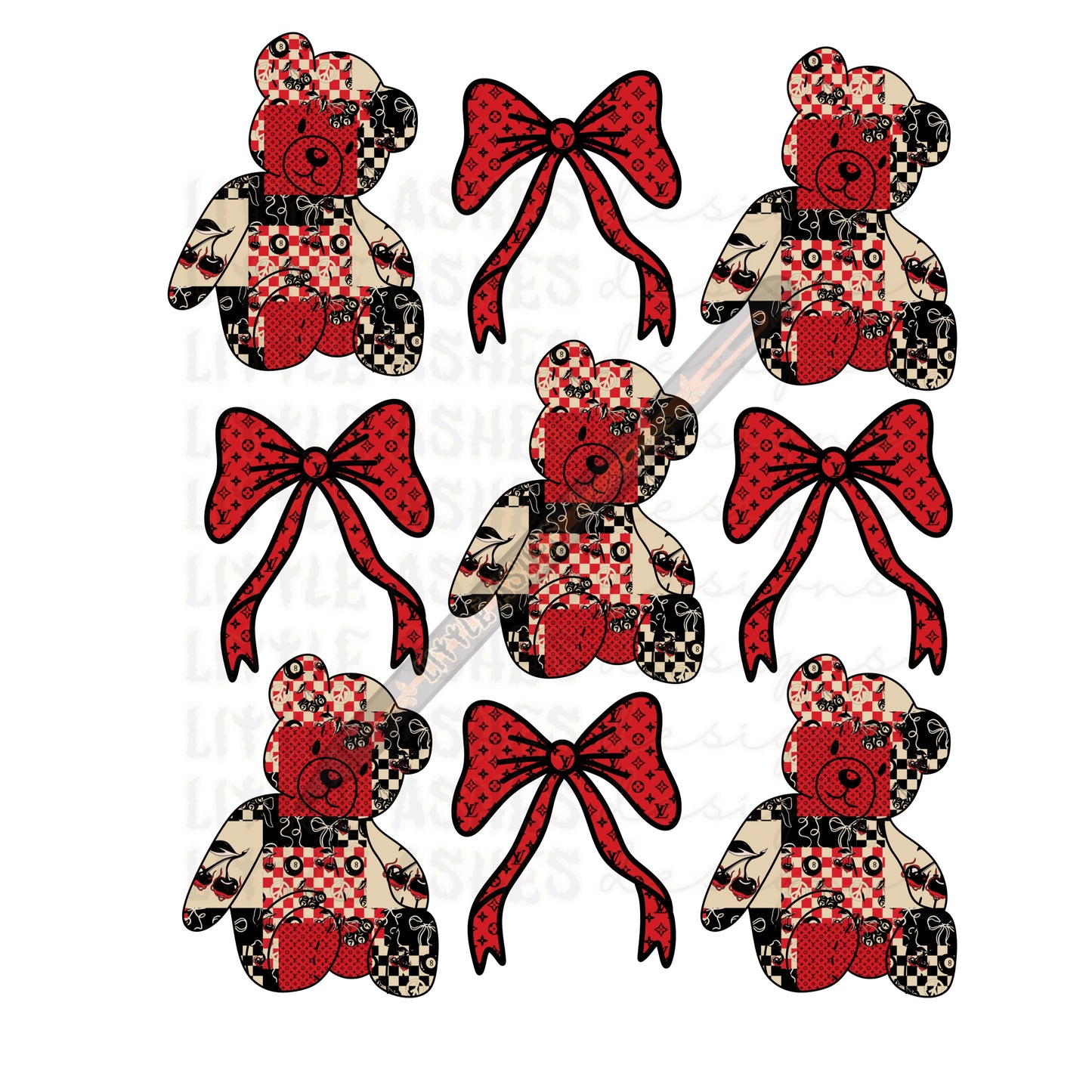 Beary lucky pattern png