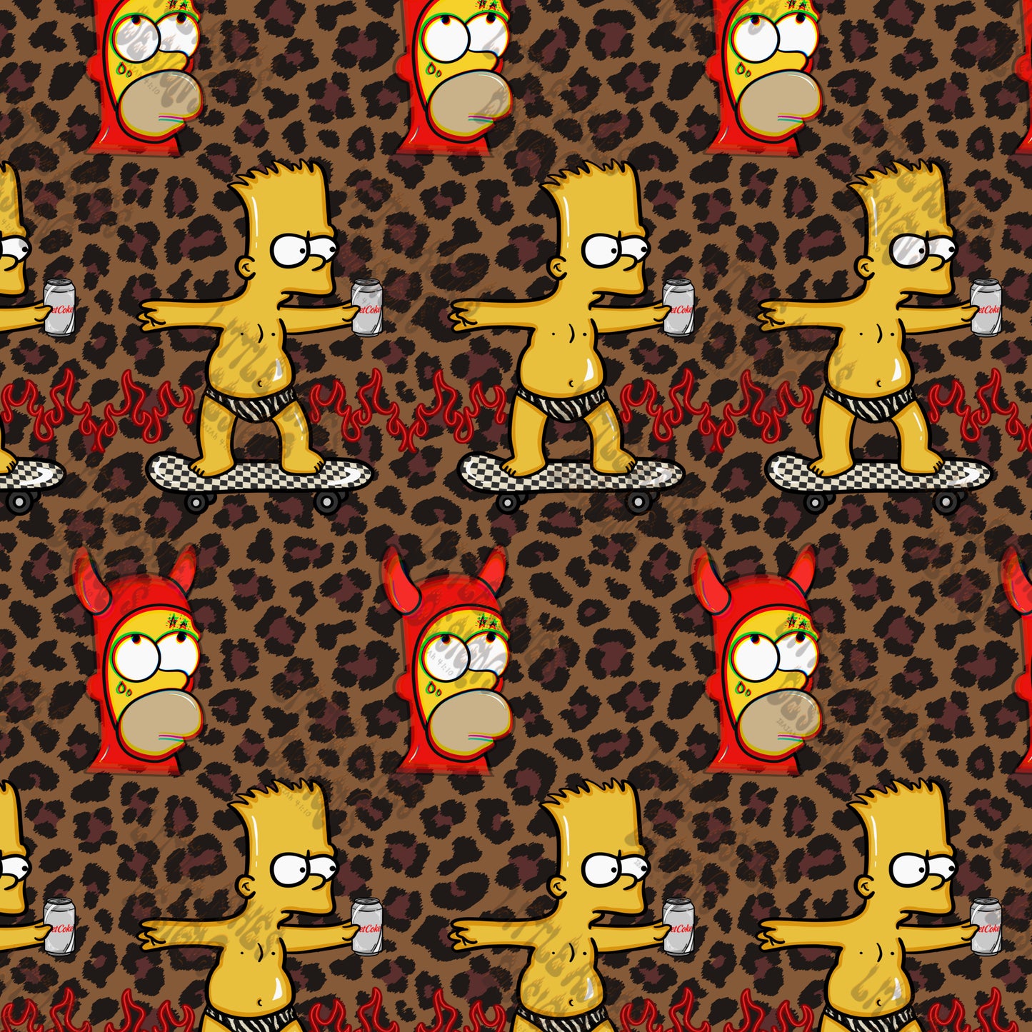 Leopard Skateboard Seamless