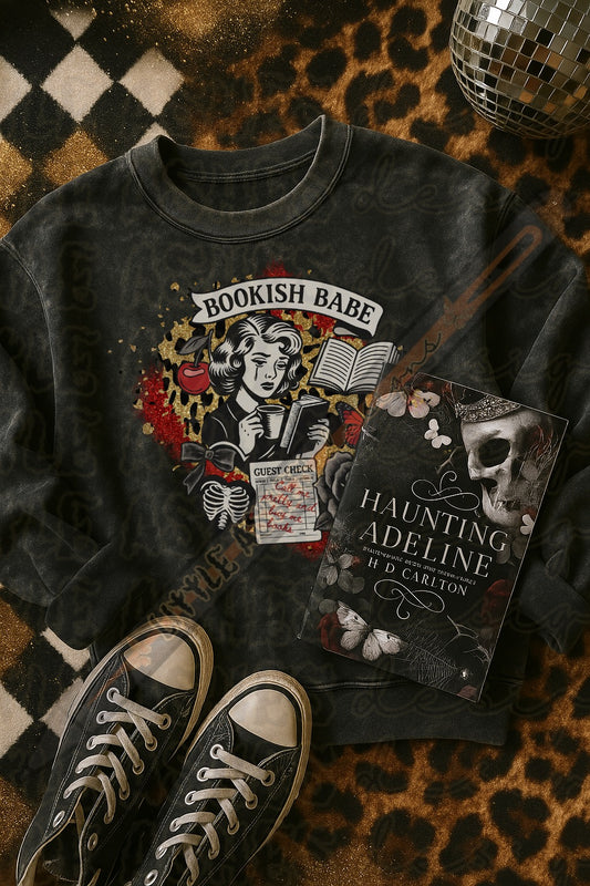 Bookish babe png and mockup