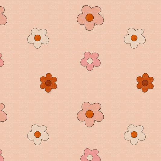 Tan Floral retro Seamless