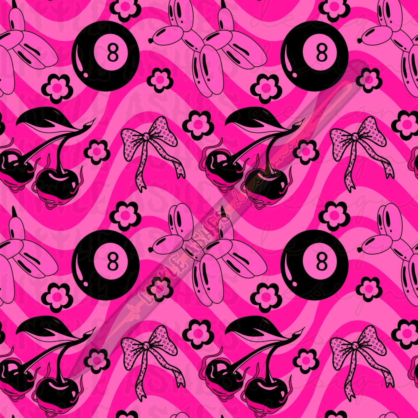 Pink wavy balloon dog