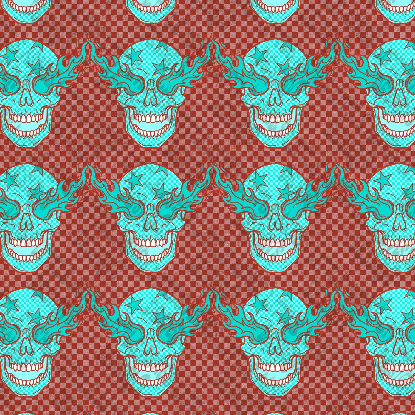 Blue Skulls Seamless