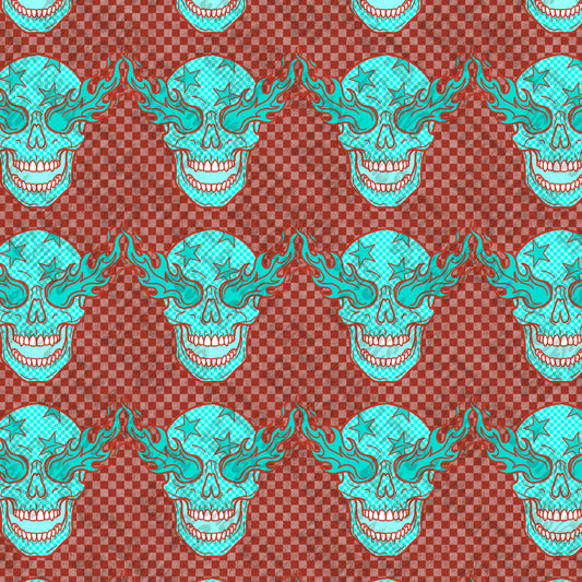 Blue Skulls Seamless