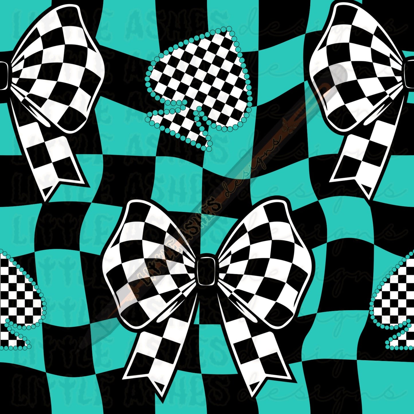 Black bow checkered