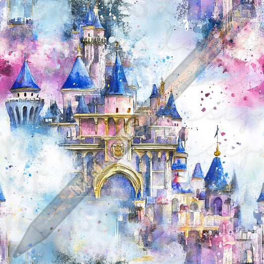 Di*ney land watercolor WE