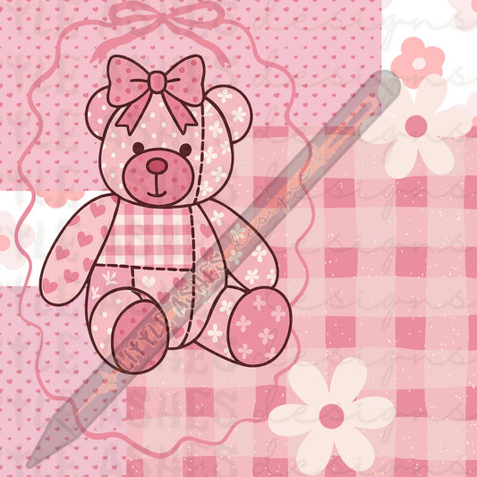 Pink bear patchwork limited
