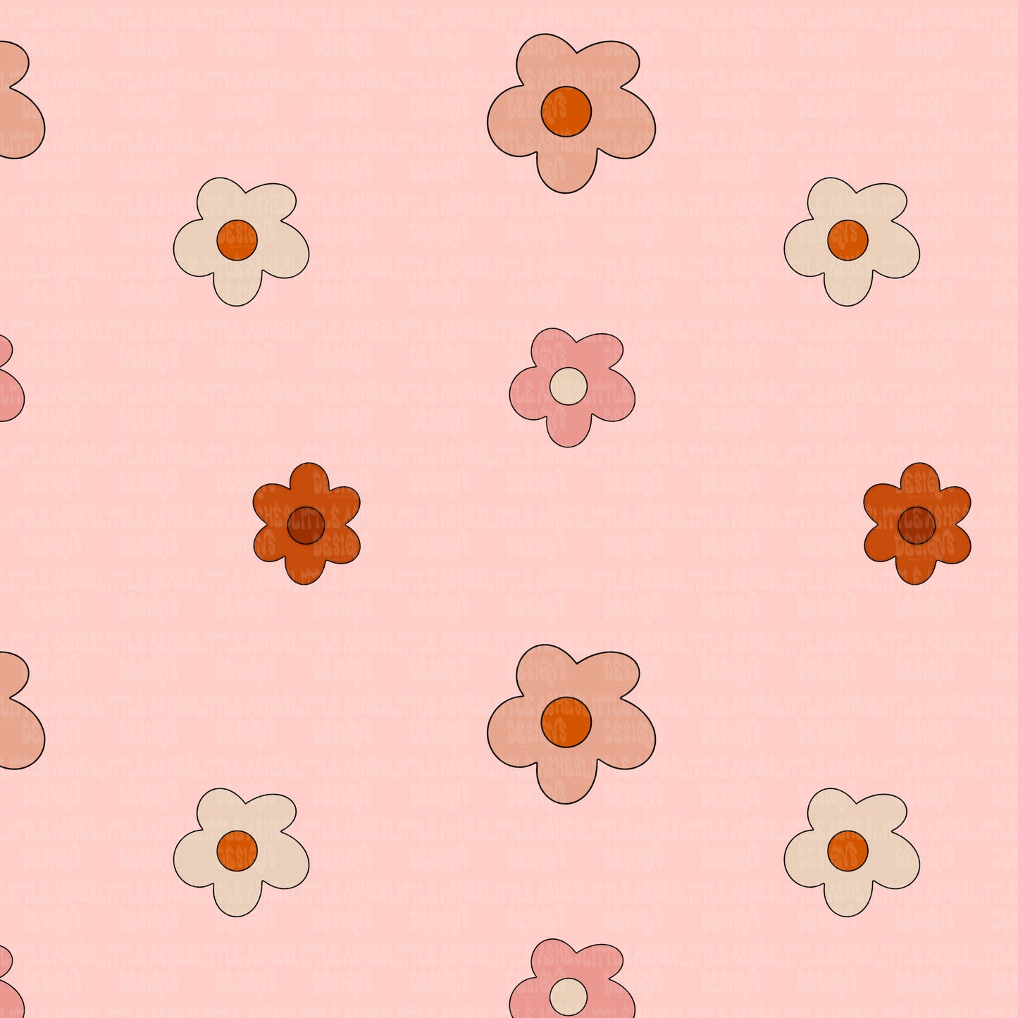 Pink Floral retro Seamless