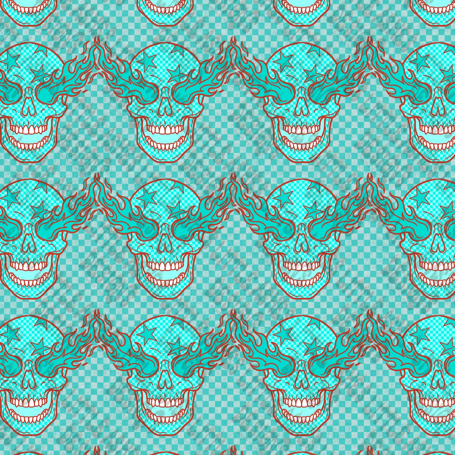 Blue Skulls Seamless