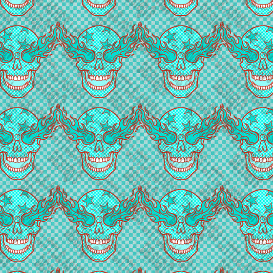 Blue Skulls Seamless