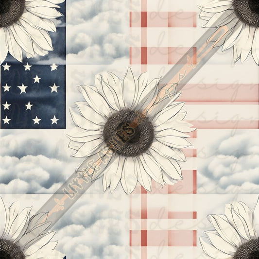 Red white and blue patchwork