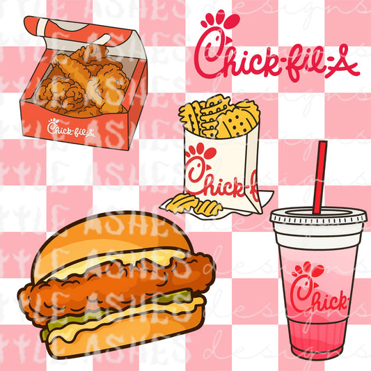 Eat more chicken clipart bundle
