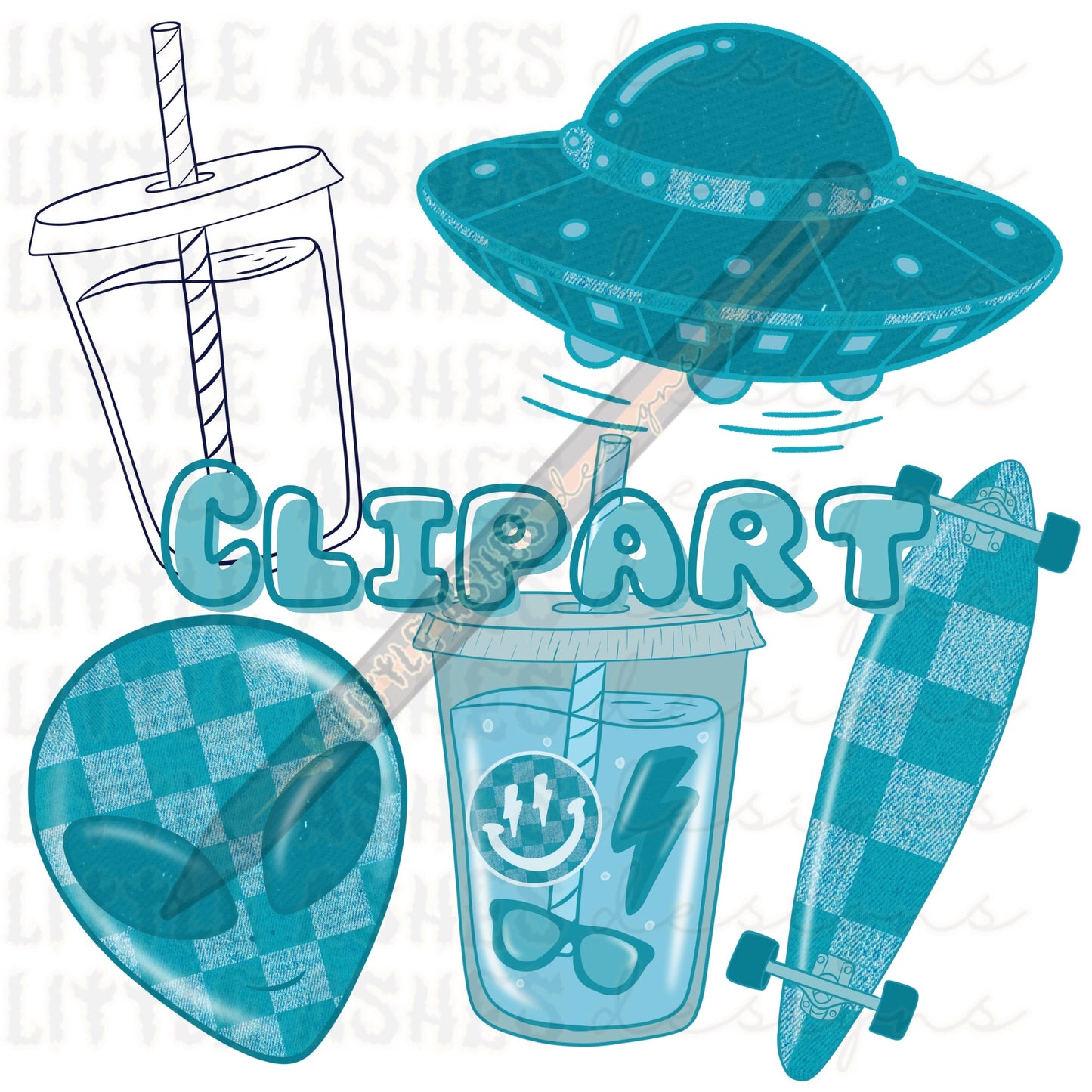 Handdrawn Rad boy summer clipart