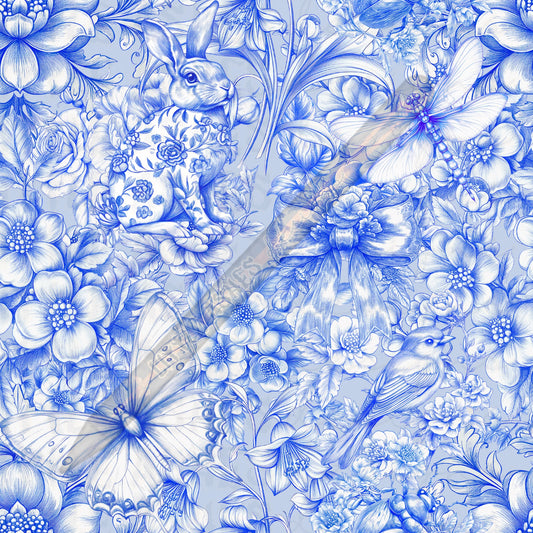 Blue chinoiserie floral