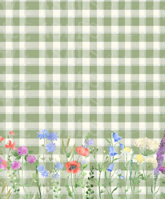 Gingham floral panel